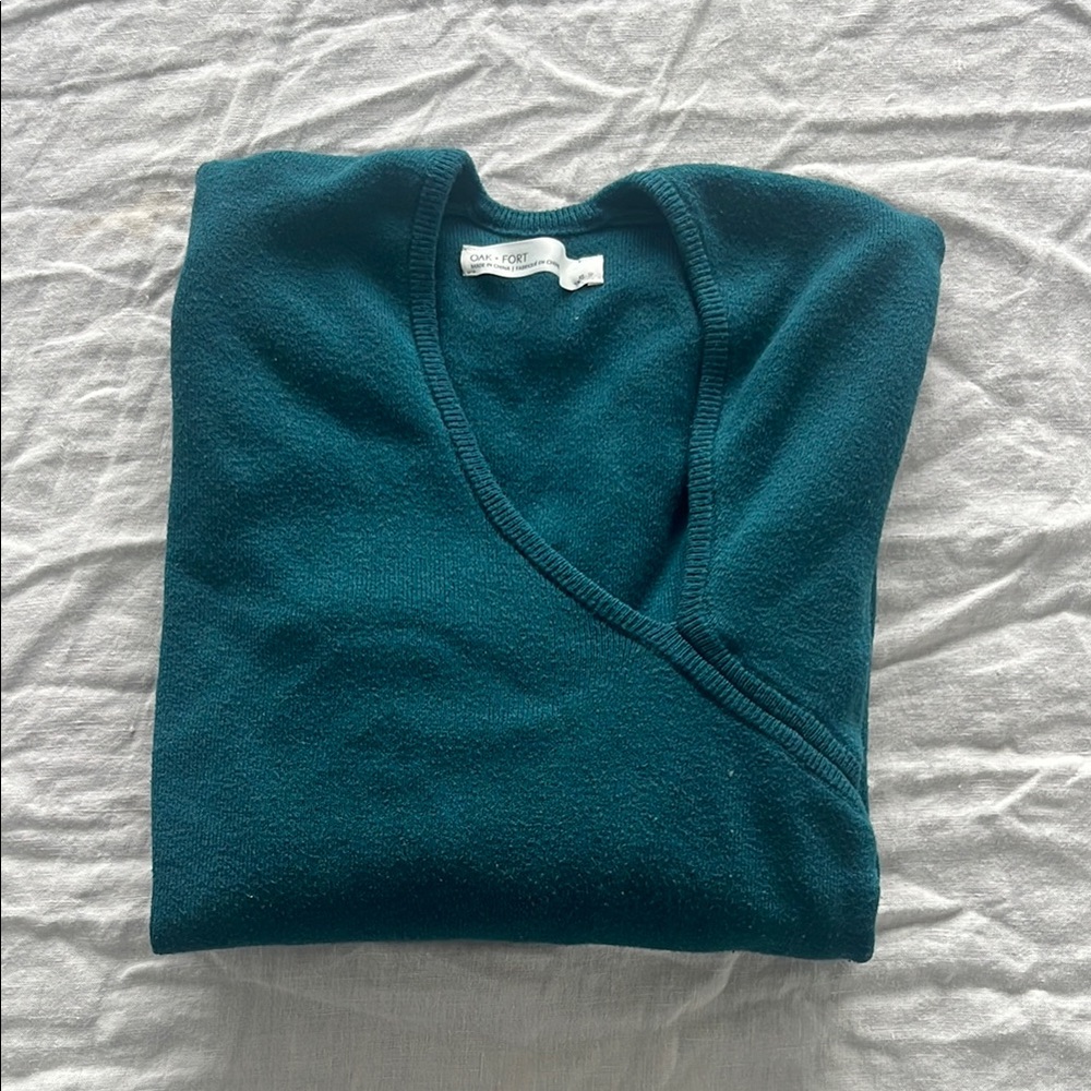 Teal V-Neck Women's Sweater